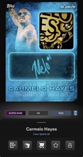 DIGITAL TOPPS WWE SLAM Carmelo Hayes COLOR SPLASH SR BLUE SIGNATURE RELIC Read