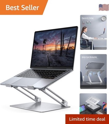 Aluminum Laptop Riser & Stand with Adjustable Height - Perfect for Home Office