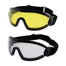 2 Pairs of  Global Vision Flare Padded Anti Fog Safety Motorcycle Goggles Smoke