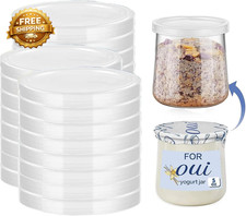 15PCS Oui Yogurt Jar Lid Clear Plastic Container Lids for Oui Yogurt Jars