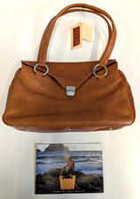 Vintage 2003 French Texier Brown Leather Briefcase Style Purse Handbag BNWT