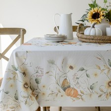 Autumn Bounty Thanksgiving Tablecloth 60x104 Inch Rectangular Fabric Harvest