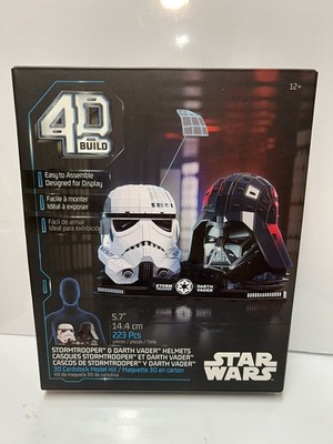 4D Build Star Wars: STORMTROOPER & DARTH VADER Helmets 3D Cardstock Model Kit