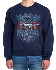 Ford Mustang Boss Ford Owner Lover Fan Graphic Design Crewneck Sweatshirt Navy