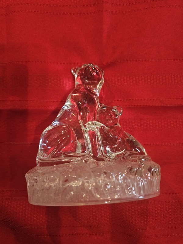 Item #5 Lioness And Cub  Vintage Italian Rcr Royal Crystal Rock