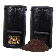  Compost Bins Outdoor, Composting Bin for Outside Garden, Reusable Garden Black