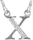 VVS1 D Color Real Moissanite X Initial Necklace 18" 925 Silver Sparkling Pendant