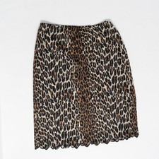 VINTAGE 1970S Vanity Fair Leopard Print Sheer Scallop Skirt Half Slip SIZE SMALL