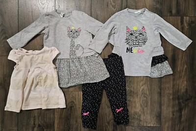 Girl's Toddler/Baby 12M, 4 item  LOT, Coccodrillo Long sleeve LS Dresses Pants