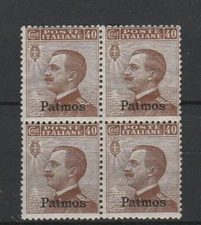 STAMPS - AEGEAN KINGDOM PATMOS C.40 IN QUARTINA MNH D/2584