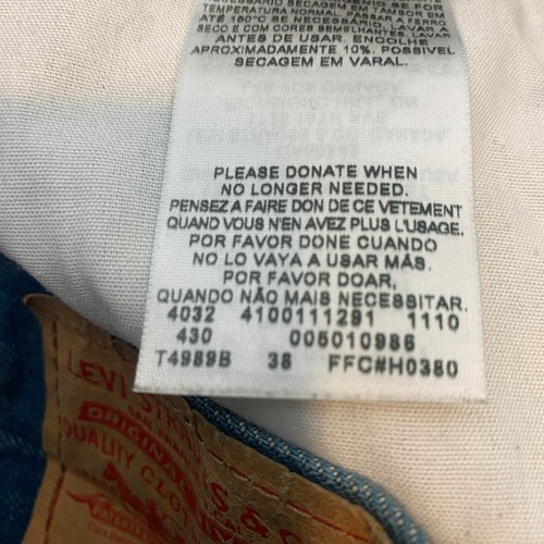 vtg Levi's 501 Jeans Mens 34 Fits 33x30 Blue Denim Distressed Straight y2k - Picture 6 of 13