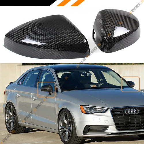 CARBON FIBER REPLACEMENT MIRROR COVERS FOR 14-21 AUDI A3 S3 RS3 WITH LANE ASSIST