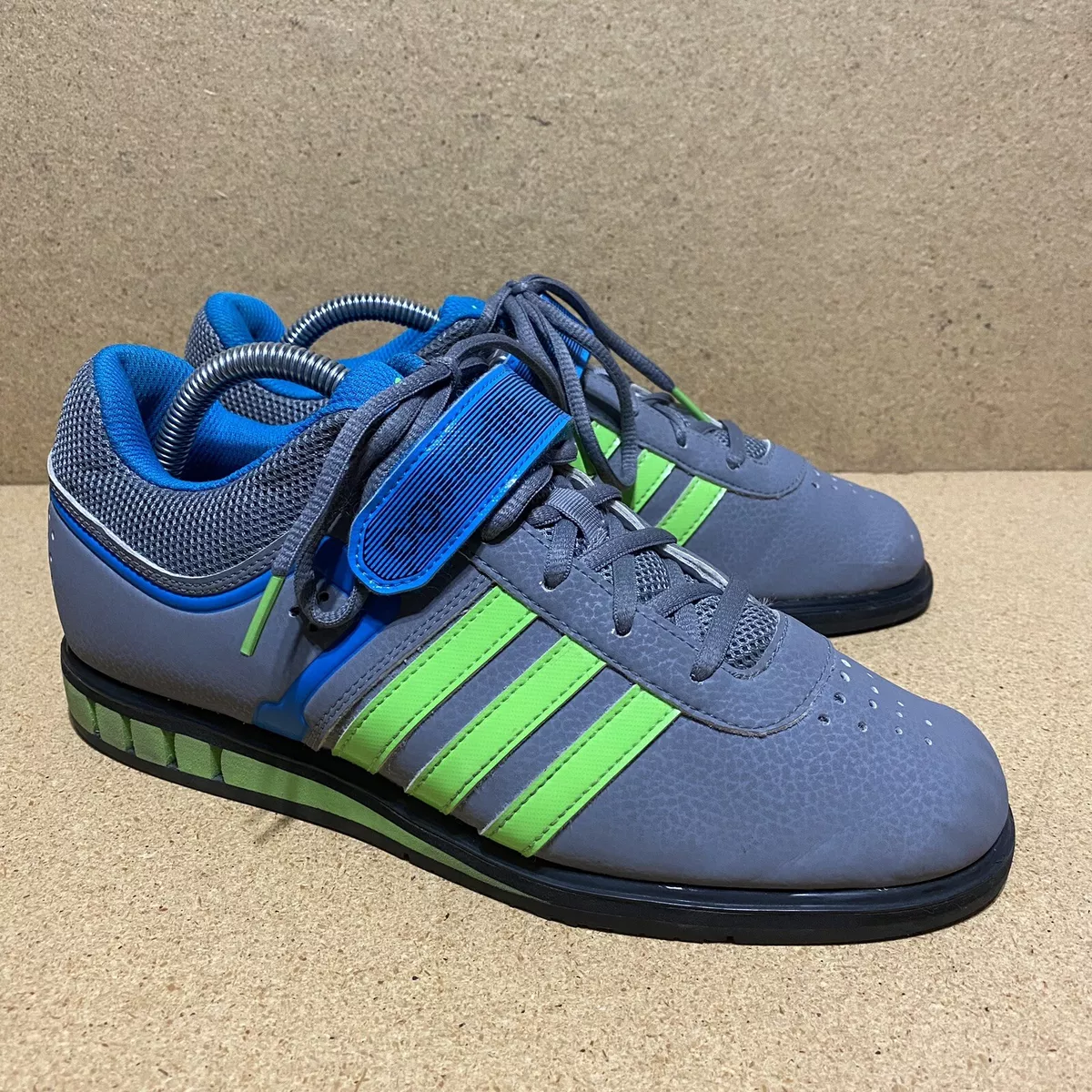 Adidas Powerlift 2 Trainer Men&#039;s Size 8 Power Lifting Shoes Gray Neon | eBay