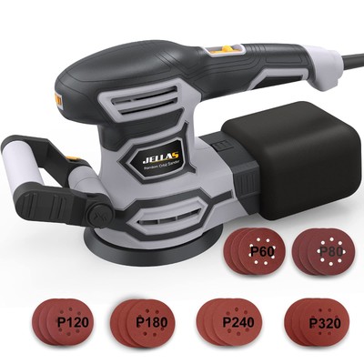3.8A(450W) Orbital Sander, Jellas 6 Variable Speeds Double Handle Random Orbi...