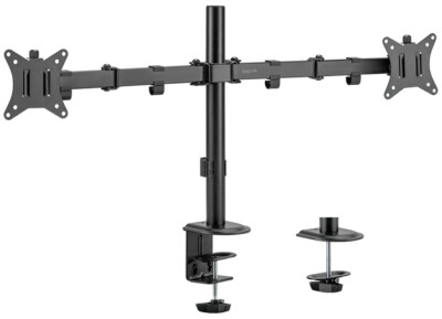 LogiLink Doppel-Monitorarm Armlänge: 376 mm schwarz mit Tischklemme