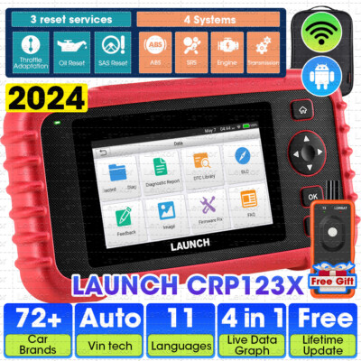 2024 LAUNCH OBD2 Scanner Throttle Reset Oil Reset Diagnostic Scan Auto VIN Tool