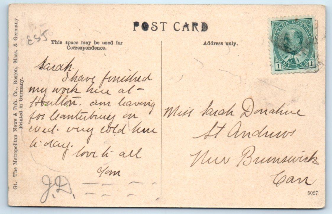 HOULTON, Maine ME Handcolored KELLERAN STREET Scene Aroostook County