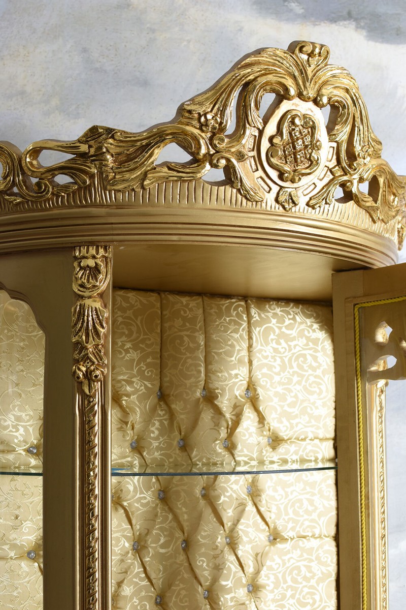 Vitrine Néo-Baroque Ancienne Noyer Verre Italie Fin du XIXe