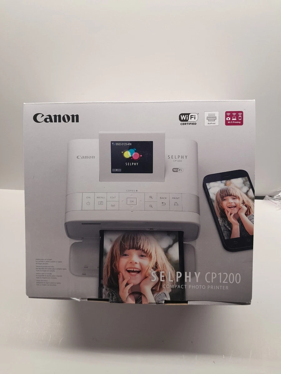 Canon Selphy CP1200 White Compact Color Photo Printer New Open Box