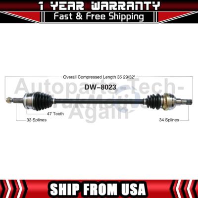 Front Passenger CV Axle Joint Shaft Fits 2000 2001 2002 1999 Daewoo Lanos