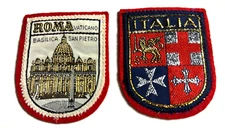 Italy, Vatican City, Lot x2 Travel Patch Felt Embroidered Excellent Unused 1974