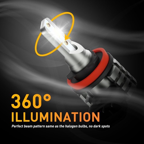 2X H11 H8 White Amber Yellow LED Fog Light CSP Bulb Dual Color Switchback L6 - Picture 8 of 12