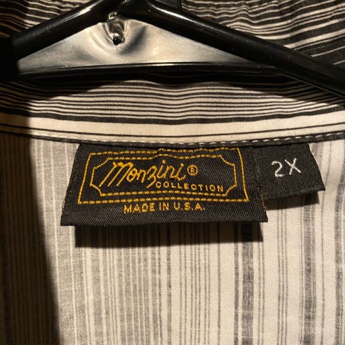 Monzini Vintage Men’s Made In US Long Sleeve Striped French Cuff Shirt Sz XXL - Picture 6 of 10