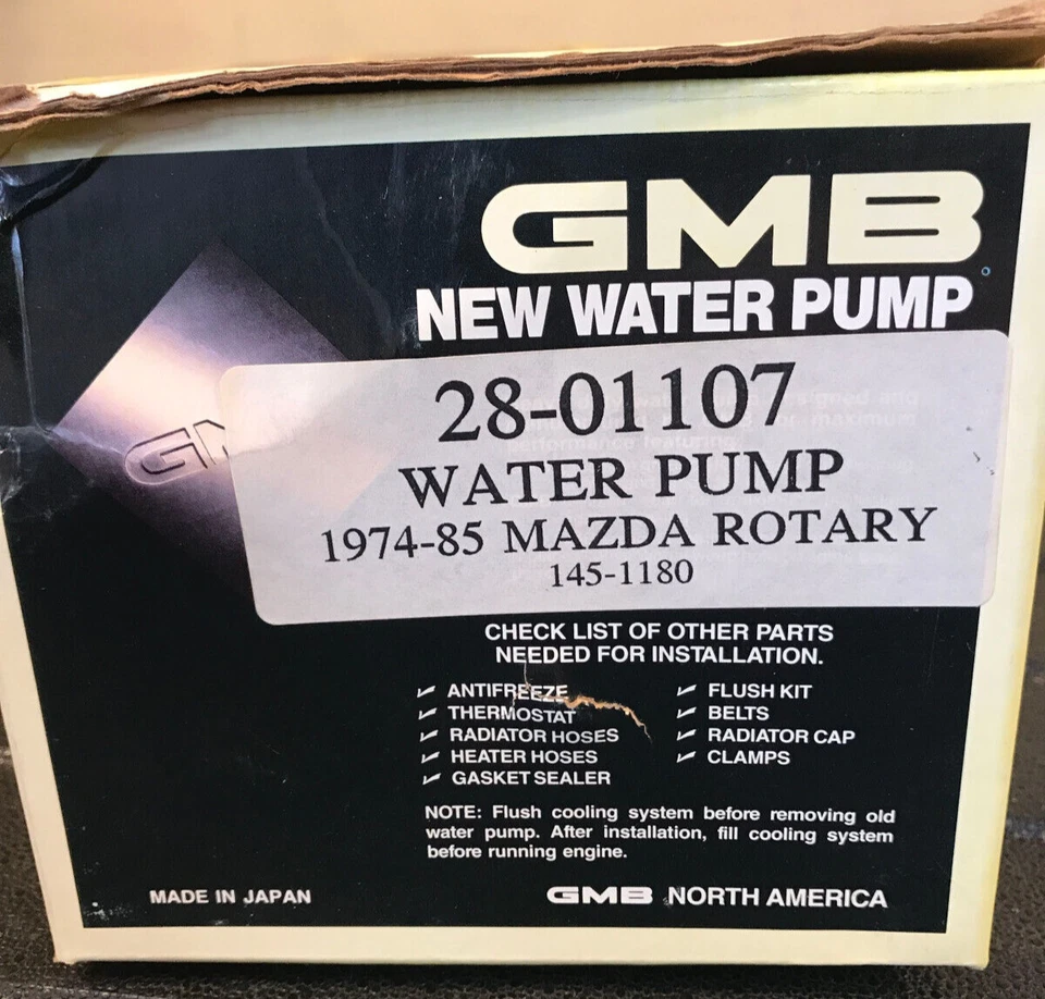 GMB Engine Water Pump - 28-01107 / 145-1180 - Fits Mazda RX-3 / RX-4 & Others - Image 2 of 4