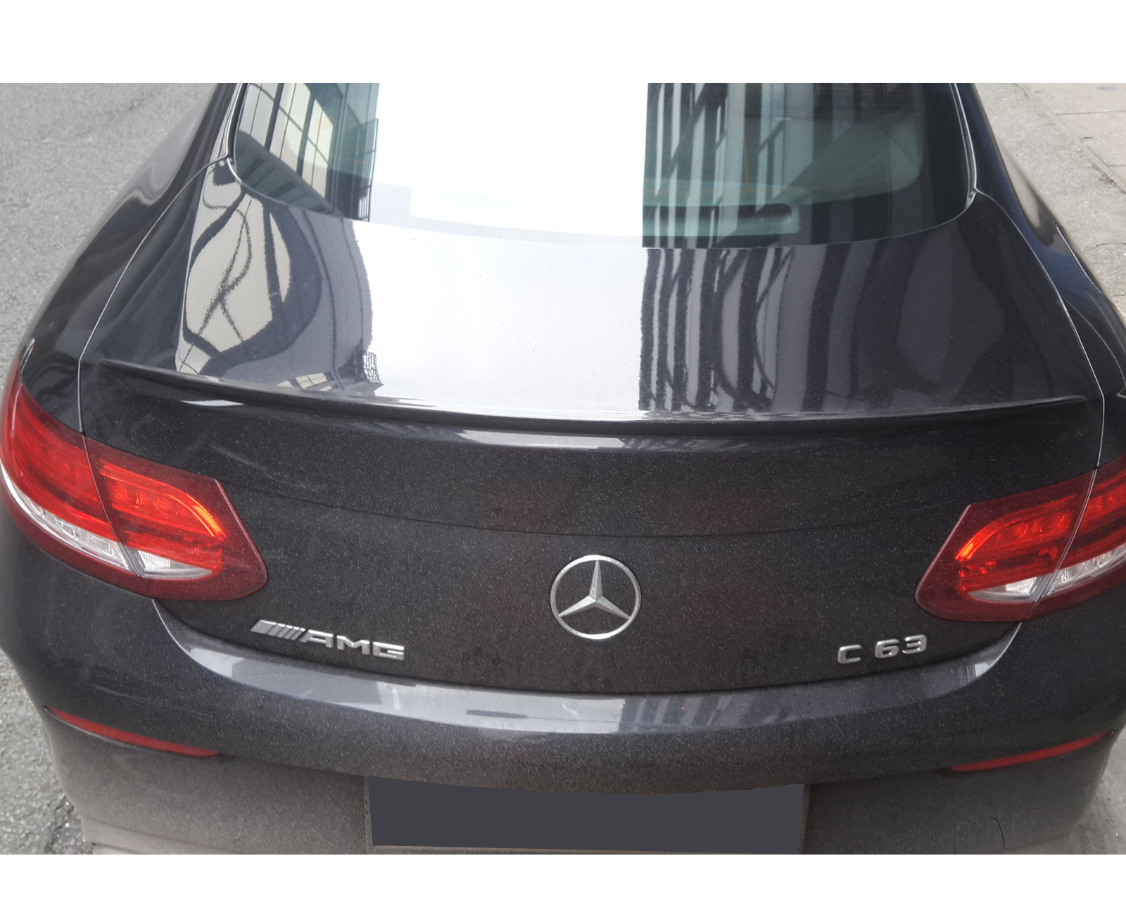 Fits MERCEDES W205 Coupe C Class Tuning Slim Spoiler BLACK Painted