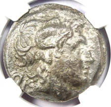 Lysimachus Silver AR Tetradrachm Lysimachos Thrace Coin 305 BC - NGC VF