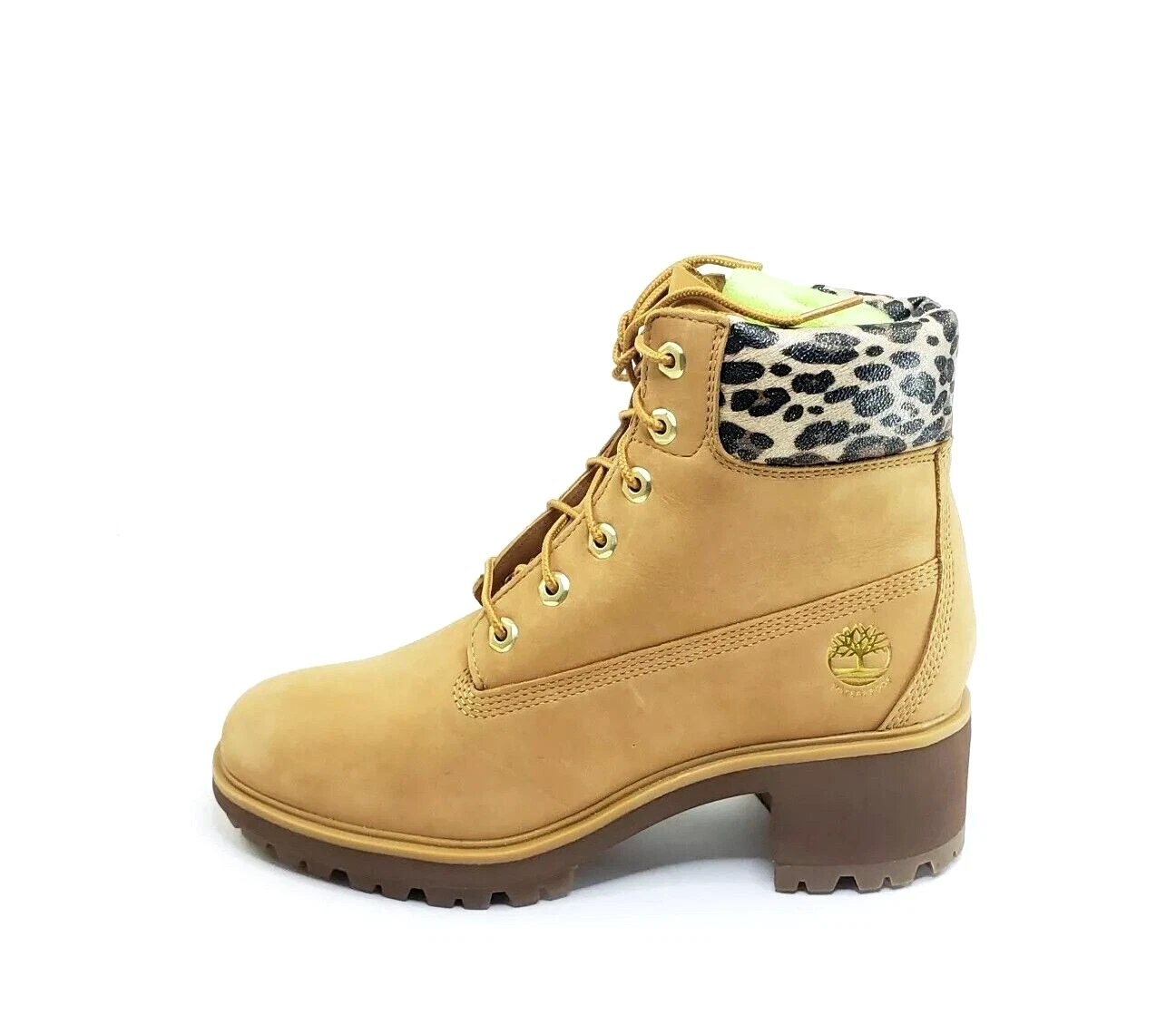Timberland Kinsley 6" stivali impermeabili grano nabuk leopardato donna US 10