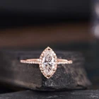 1ct Marquise Cut Simulated Diamond Ring 14k Rose Gold Plated Halo Marquise Shape