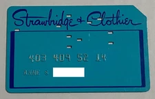 Strawbridge & Clothier Department Store Plastic Credit Plate Charge Card, Vintg.