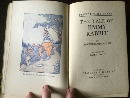 The Tale of Jimmy Rabbit,Sleepy Time Tales,Arthur Scott Bailey,1916,1st Ed, DJ - Picture 5 of 7