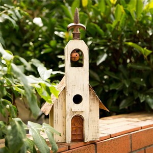 Glitzhome Antique Bell Church Hanging Decorative Birdhouse Garden