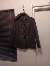 Tumi Alpaca Lama Blend Jacket Womans Sz Xl Hooded Zip Up And Toggles Coat