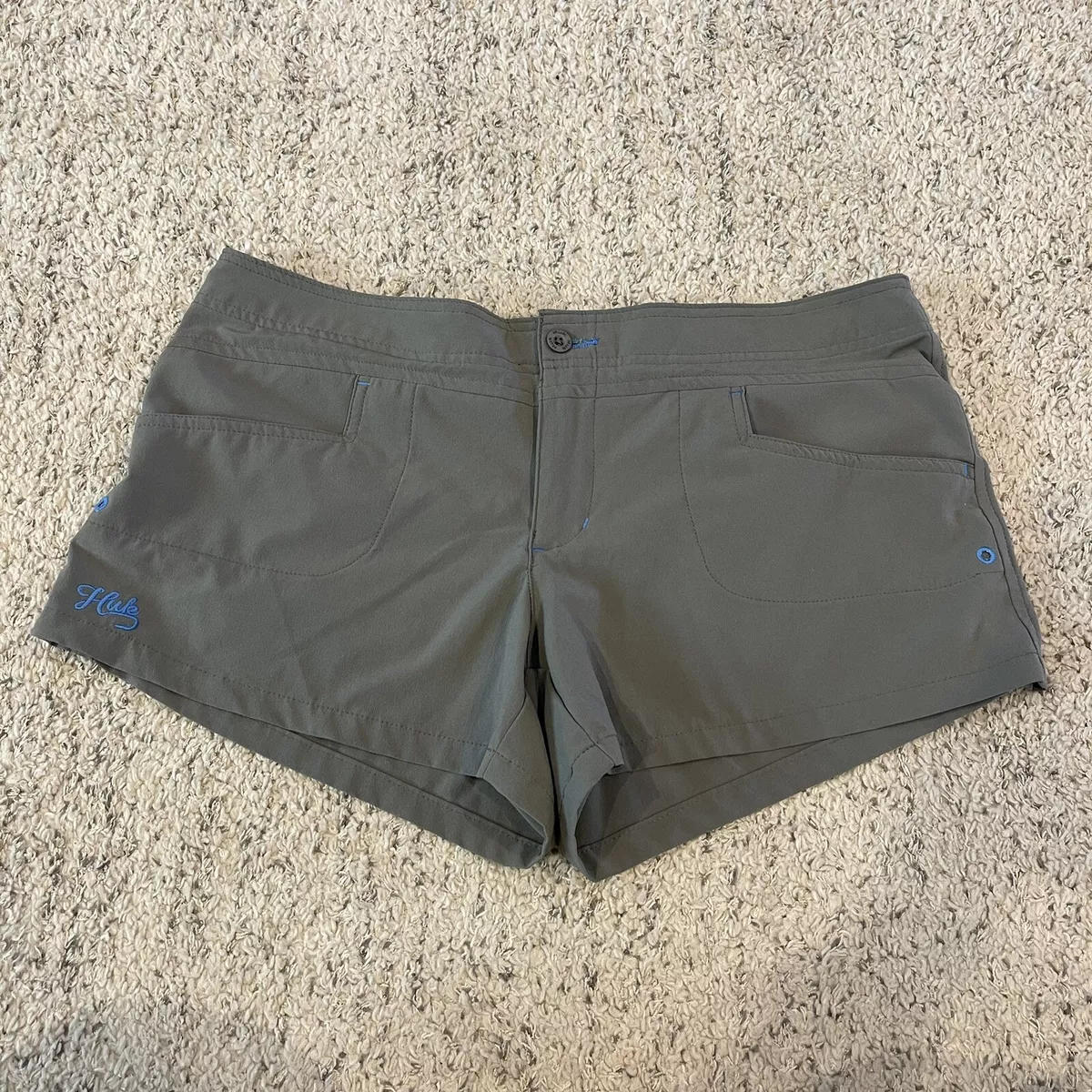 Huk Performance Fishing Shorts Gray Womens Size Large