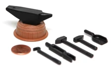 Playmobil Miniature Western Castle Blacksmith Anvil Tools Hammer Tongs Scoop