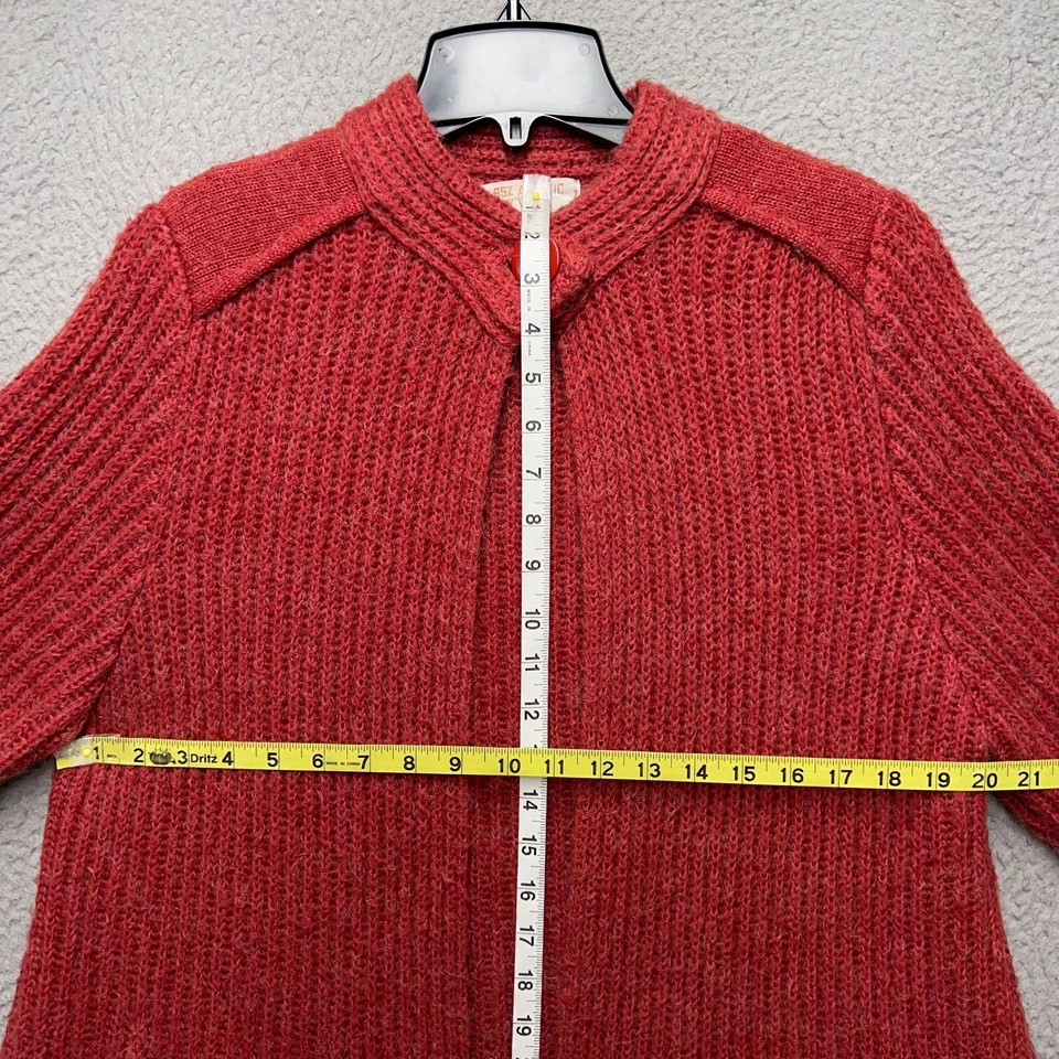 New York & Co Cardigan Sweater Cape Womens Large Red Wool Blend Casual Vintage - Image 2 of 4