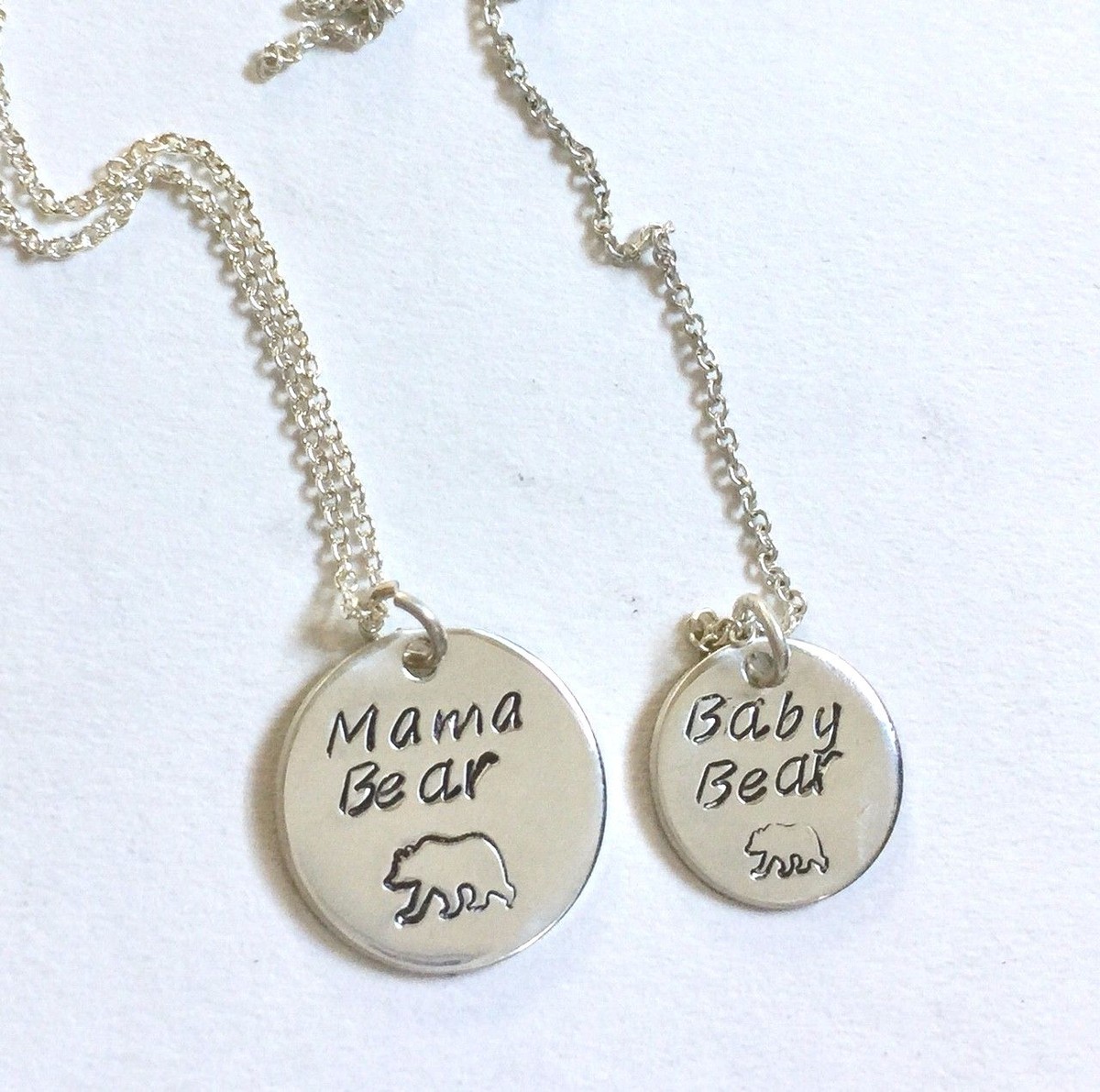 Engraved Necklace Sterling Silver Mama Bear Necklace 925 Sterling