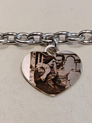 Armband mit Anhänger personalisiert mit Foto aus 316L Stahl NICKELFREI
