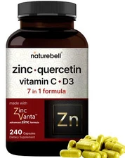 Quercetin 1000mg w/ Zinc 4 in 1, Vitamin D3 5000iu for Immune Defense 240 Caps