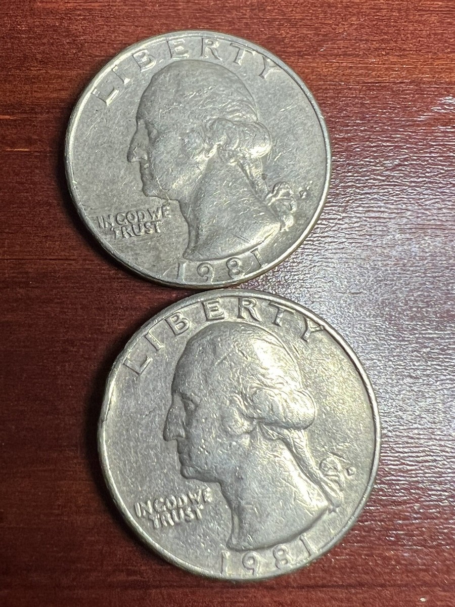 1981年アベラル対大熊戦パンフ。 1981 P Washington And 1981 D Quarter ERRORS 2 Coins DDO MINT