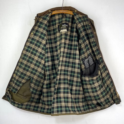 Barbour Solway Zipper Wax Jacket Mens C42 Olive Brown Vintage Classic 2 Crest - Picture 3 of 20