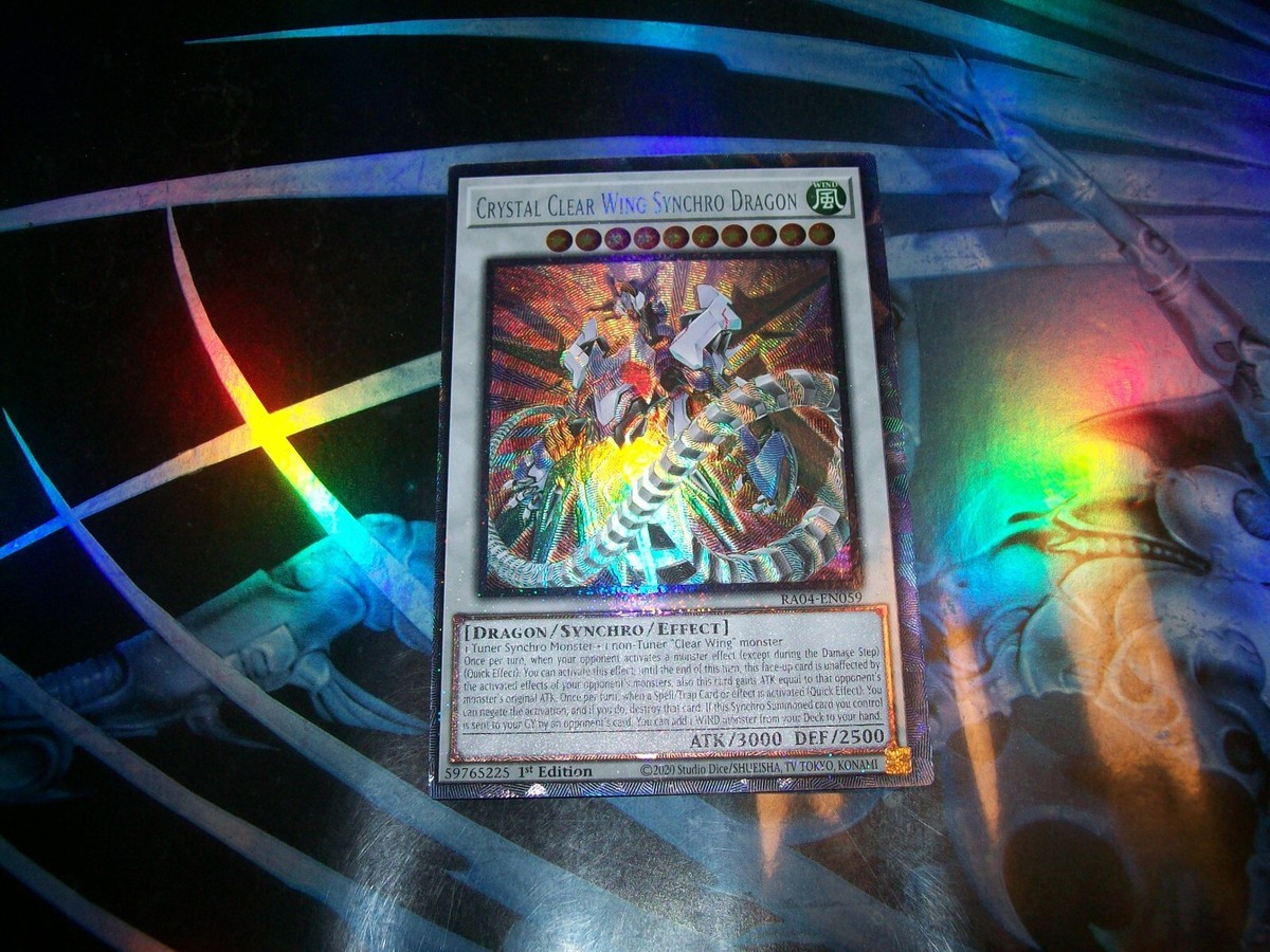 Crystal Clear Wing Synchro Dragon 1st Ed Prismatic Collector's Rare  RA04-EN059