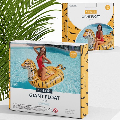 Airmyfun Giant Tiger Inflatable Float Pool Raft Swimming Lounger Sea Bed Adults - Picture 9 of 9