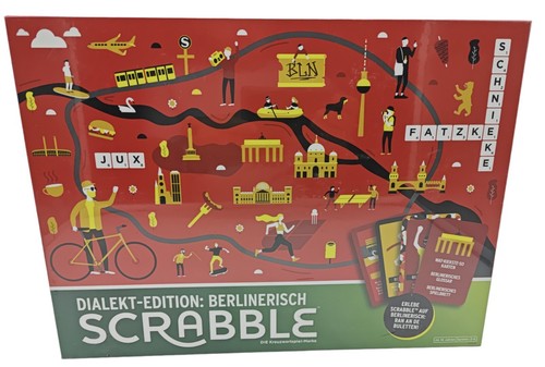Scrabble Dialekt Edition juego de conocimiento berlinés juego de mesa Mattel NUEVO - Imagen 7 de 12