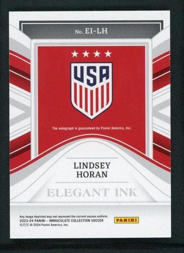 2023-24 LINDSEY HORAN 07/49 AUTO PANINI COLLEZIONE IMMACOLATA INCHIOSTRO ELEGANTE - Foto 2 di 2