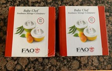 TWO BOXES 4 bowls FAO Schwarz Baby Chef Freshness Storage Containers10 Oz New