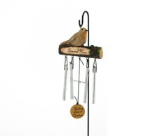 Special Mum Chirstmas Robin Memorial Wind Chime Plaque Graveside